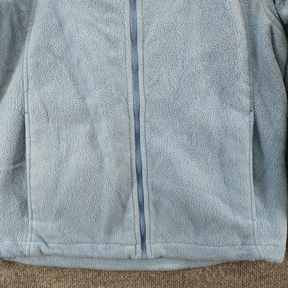 Columbia Interchange Women's Fleece Jacket Blue Medium Logo Front Zip - Picture 4 of 16